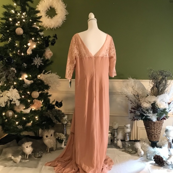 Casual chiffon lace dress with sleeves - Picture 4 of 7